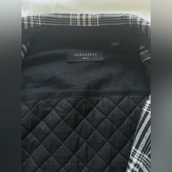ALL SAINTS Fayette Plaid Slim Fit Puffer Shirt Jacket 100% Cotton shacket S - Picture 8 of 11